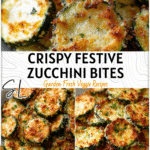 Golden baked Parmesan zucchini slices served on a white platter as a healthy vegetarian side dish. 2